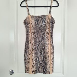 Lush faux leather snake mini dress size S
